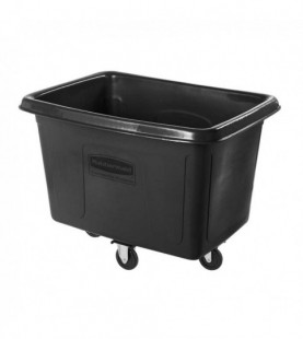 Contenedor Con Ruedas Cúbico 400 Lt Negro Sin Tapa Rubbermaid Ref FG461400BLA